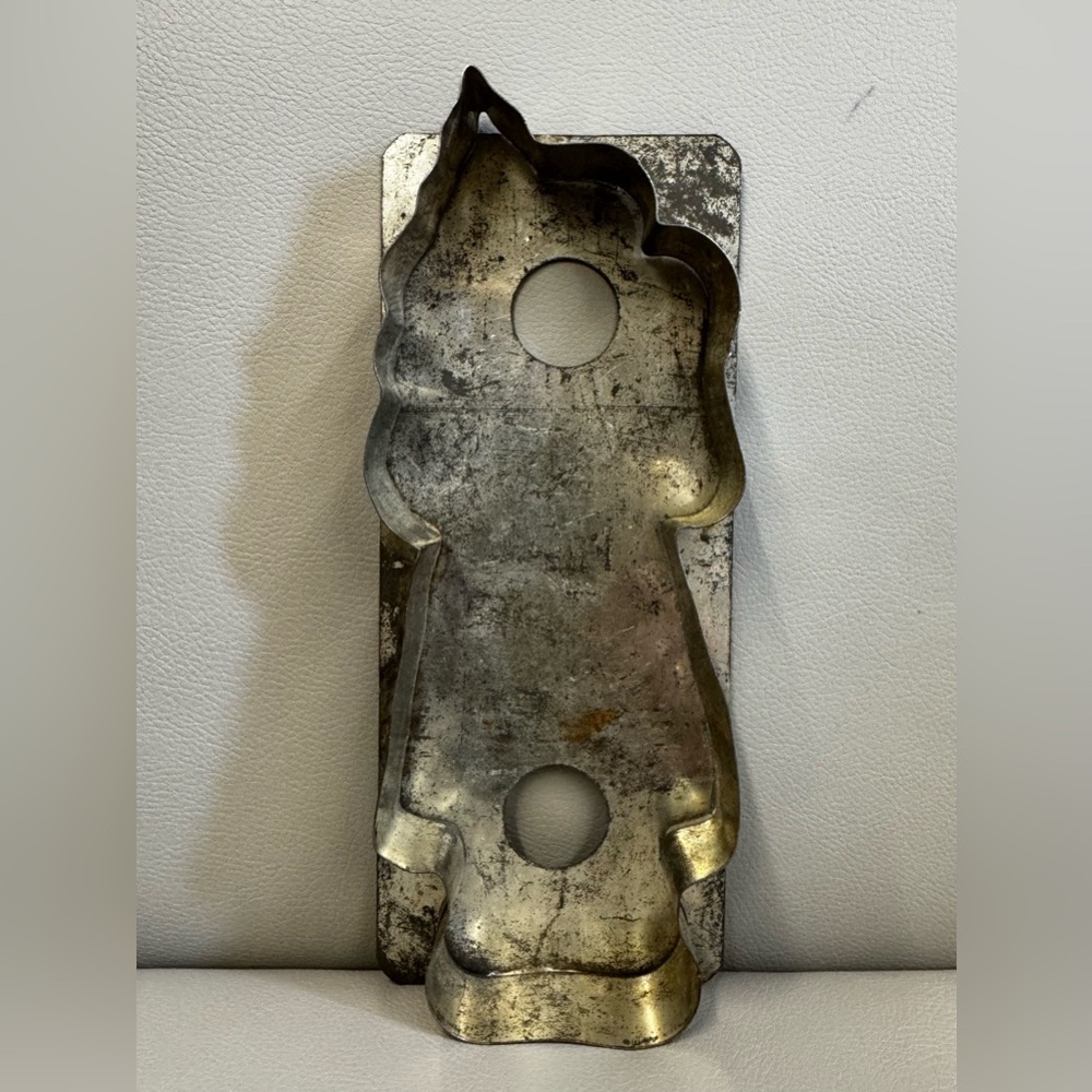 Vintage Primitive Metal Santa Cookie Cutter